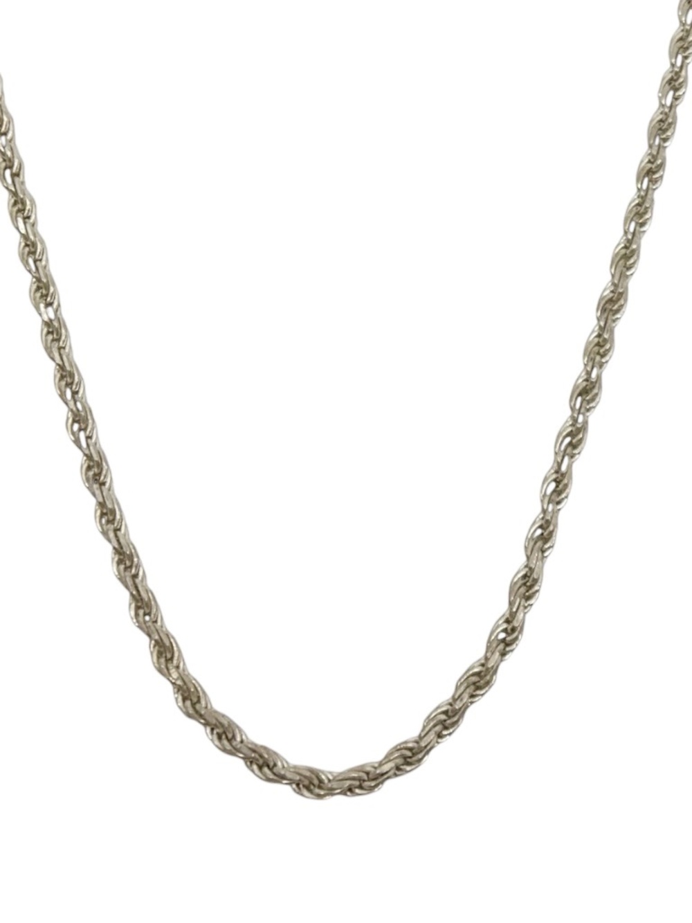 vintage sterling silver rope link chain necklace - GM1057